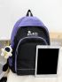 Basketball & Letter Graphic Functional Backpack With Cartoon Charm