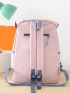 5pcs Appliques Two Tone Flap Backpack Set With Bag Charm