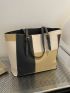 Color Block Shoulder Tote Bag