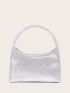 Satin Rhinestone Decor Hobo Bag