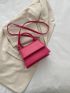 Mini Neon-Pink Top Handle Flap Square Bag