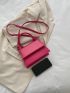 Mini Neon-Pink Top Handle Flap Square Bag