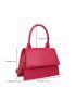 Mini Neon-Pink Top Handle Flap Square Bag