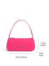 Neon Pink Metal Decor Baguette Bag