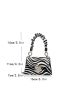Mini Zebra Striped Pattern Flap Chain Square Bag