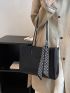 Minimalist Twilly Scarf Decor Shoulder Tote Bag With Small Pouch