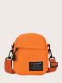 Mini Neon Orange Letter Patch Decor Square Bag