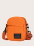 Mini Neon Orange Letter Patch Decor Square Bag