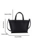 Litchi Embossed Double Handle Square Bag