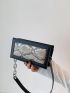 Snakeskin Embossed Chain Square Bag