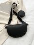 Embossed Detail Fanny Pack With Coin Purse