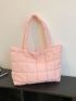 Quilted Detail Shoulder Tote Bag