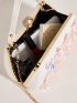 Faux Pearl & Flower Decor Chain Box Bag