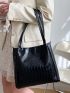 Crocodile Embossed Shoulder Tote Bag