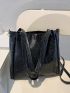 Crocodile Embossed Shoulder Tote Bag