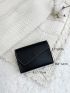 Litchi Embossed Stitch Detail Small Wallet