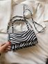 Mini Zebra Striped Pattern Flap Square Bag