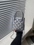 Mini Metallic Artificial Patent Leather Embossed Detail Square Bag