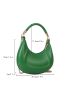 Embossed Detail Top Handle Chain Hobo Bag