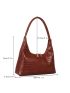 Crocodile Embossed Studded Decor Baguette Bag, Mothers Day Gift For Mom