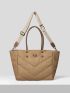 Chevron Quilted Shoulder Tote Bag