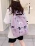 Letter Patch & Release Buckle Decor Functional Backpack