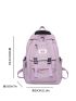 Letter Patch & Release Buckle Decor Functional Backpack