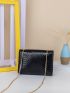 Mini Crocodile Embossed Flap Chain Square Bag