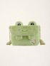 Kawaii Cartoon Frog Design Fluffy Chain Square Bag