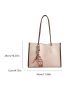 Twilly Scarf Decor Contrast Binding Shoulder Tote Bag