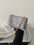 Mini Geometric Embossed Flap Chain Square Bag