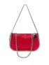 Neon Red Chain Baguette Bag