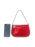 Neon Red Chain Baguette Bag