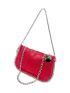 Neon Red Chain Baguette Bag