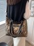 Metallic Quilted Shoulder Tote Bag for Women