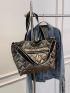 Metallic Quilted Shoulder Tote Bag for Women