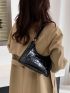 Croc Embossed Baguette Bag