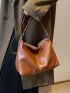 Litchi Embossed Hobo Bag