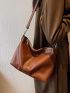 Litchi Embossed Hobo Bag