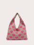 Heart Print Crochet Bag