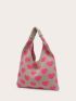 Heart Print Crochet Bag