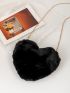 Heart Design Fluffy Novelty Bag