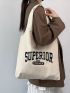 Letter Graphic Shopper Bag