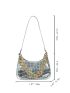 Mini Crocodile Embossed Chain Decor Baguette Bag