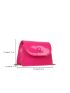 Mini Neon Pink Artificial Patent Leather Flap Square Bag