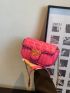 Mini Neon Pink Quilted Flap Square Bag