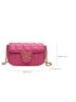 Mini Neon Pink Quilted Flap Square Bag