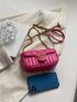 Mini Neon Pink Quilted Flap Square Bag