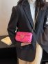 Mini Neon Pink Quilted Flap Square Bag