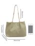 Chain Decor Shoulder Tote Bag